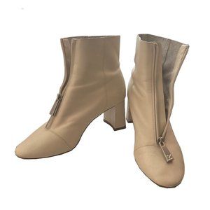Creme Zip-Up Ankle Boots 🎀 ZARA, EU 36